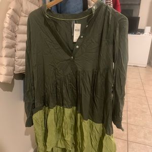 Anthropologie Moss Green Dress